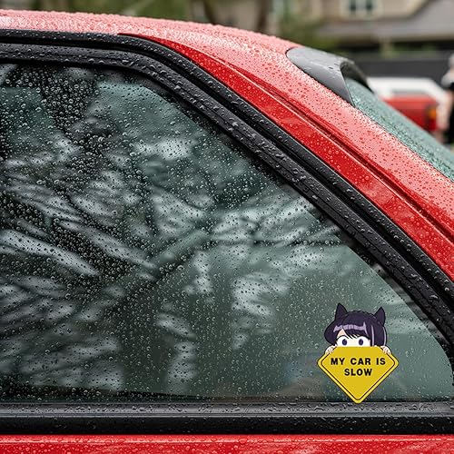 Miniatura 4 de Calcomanías de 5.1 pulgadas, lindas calcomanías de anime Komi Peeking para automóvil, decoración de advertencia creativa, parachoques y maletero,
