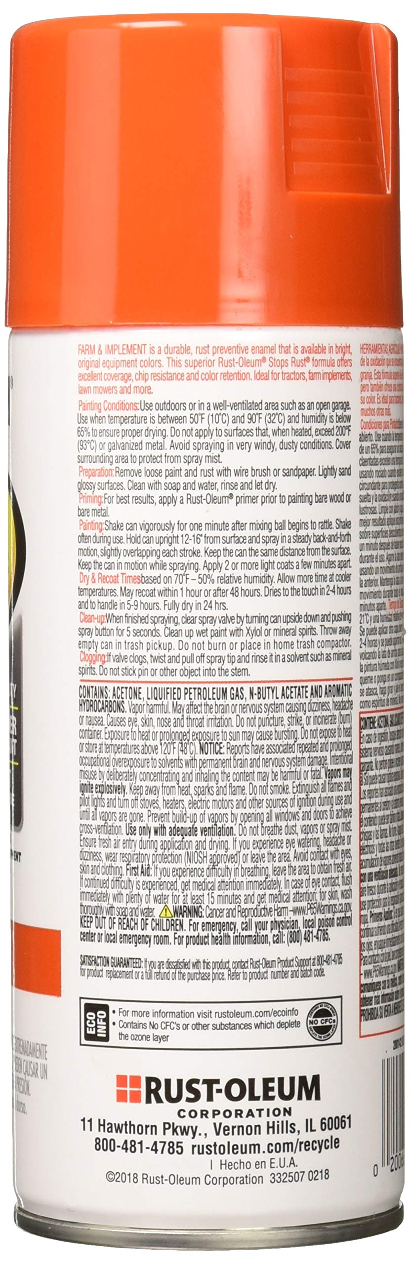 RustOleum RUSTOLEUM 280142 Kubota Orange 12 oz. Farm & Implement Spray