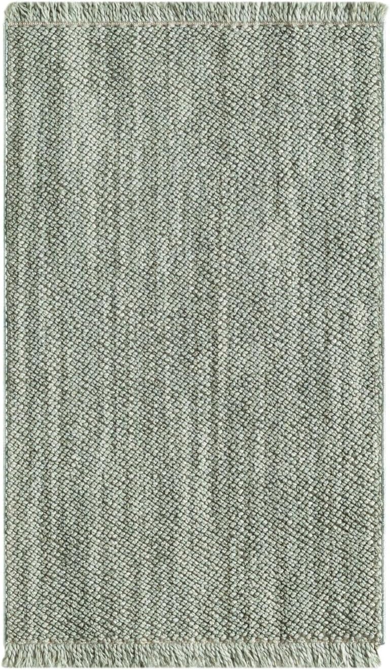 LUXE WEAVERS Solid Machine Woven Green 2x3 Area Rug, Indoor Stain-Resistant Carpet