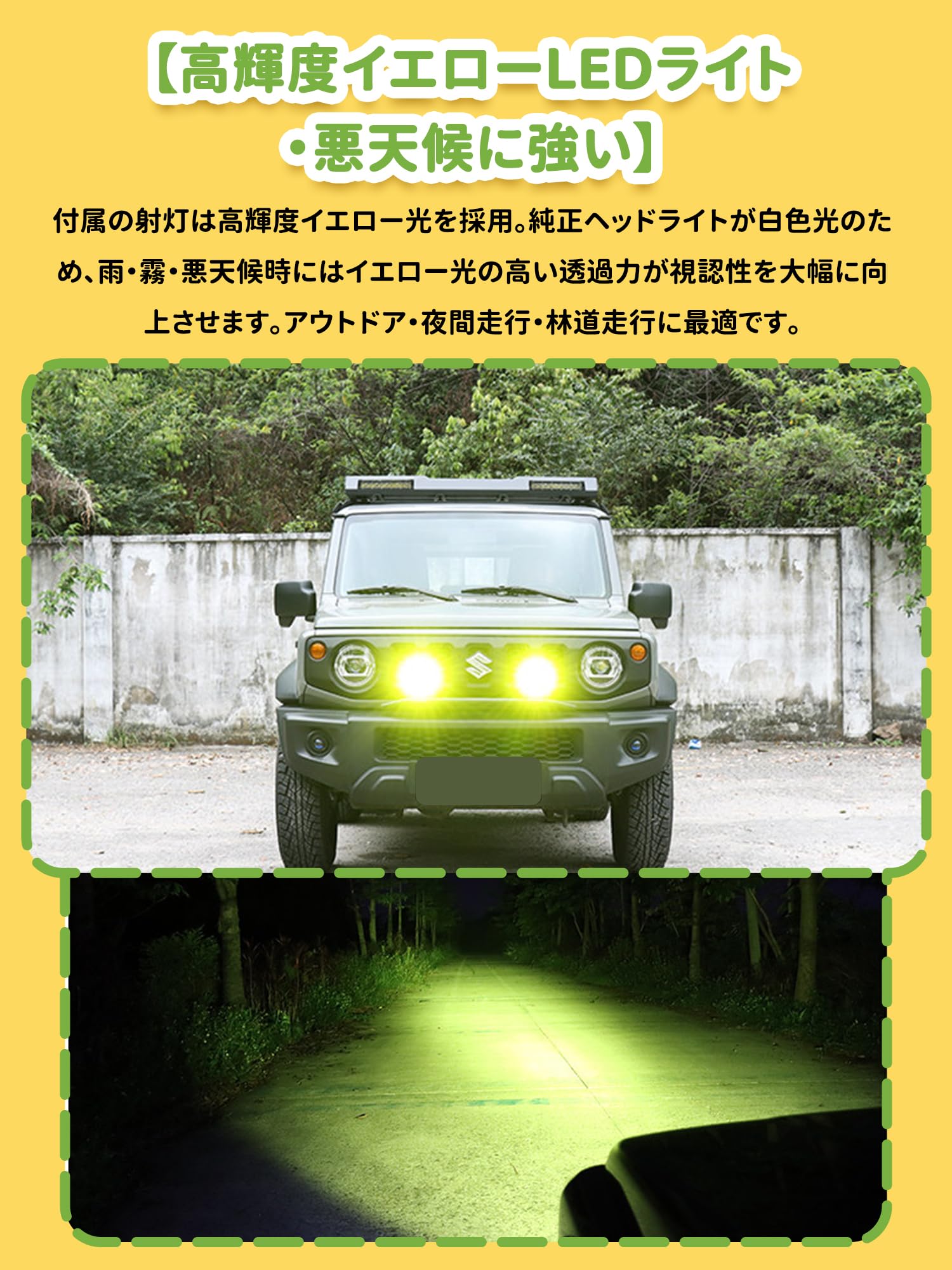 Amazon | 新型スズキジムニー シエラJB74 フロントライトステーノマド