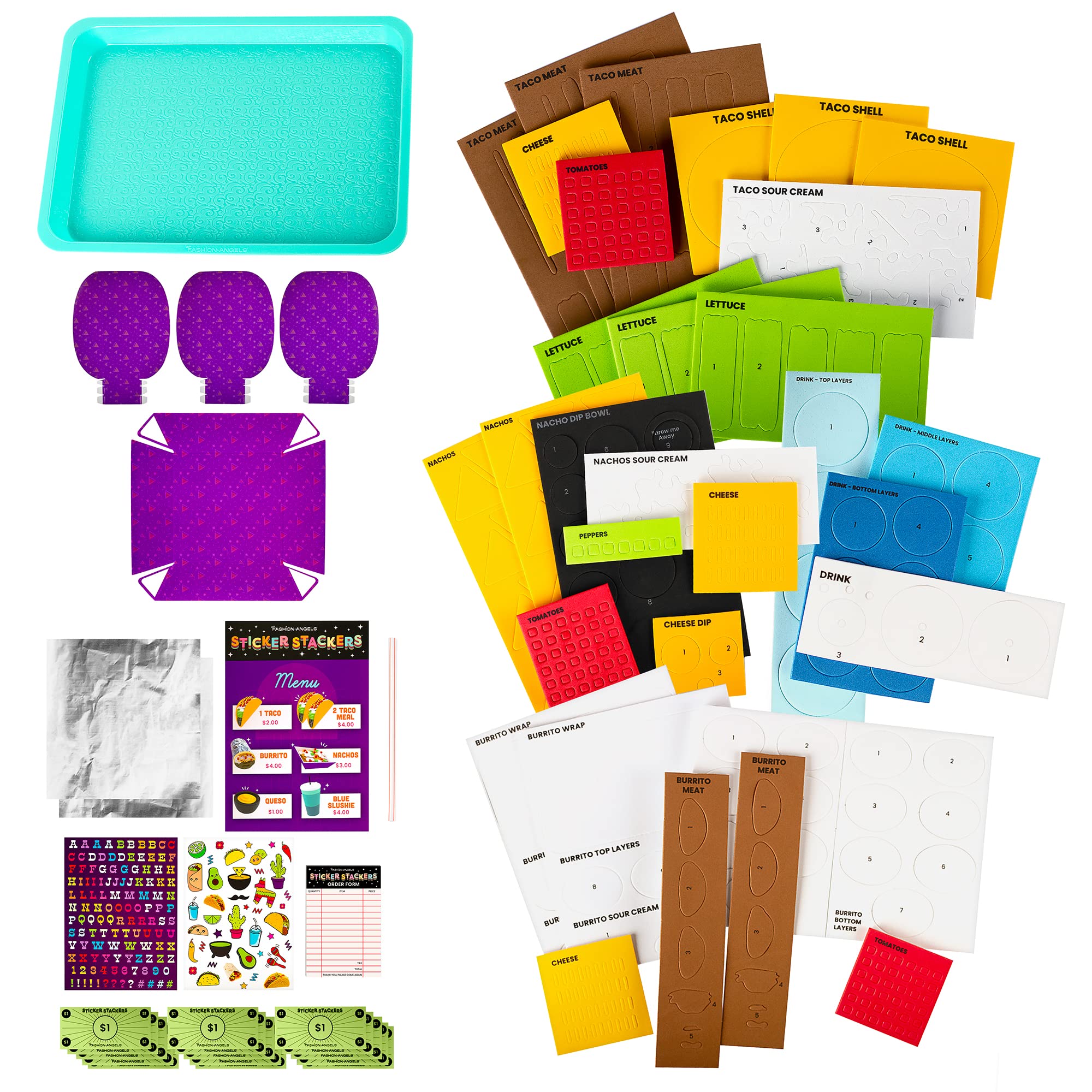 Stackable Stickers Snapklik.com : Fashion Angels Tacos And Burritos Sticker Stackers, Foam ...