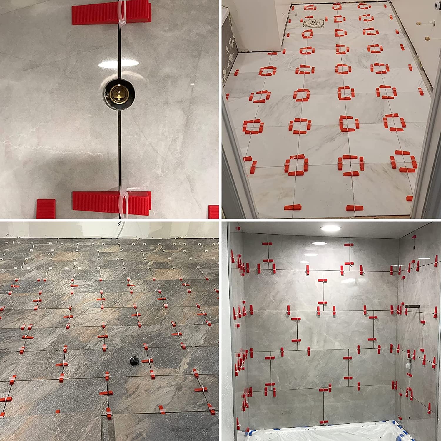Kit Sistema di Livellamento per Piastrelle 3mm, 400 distanziatori per piastrelle, 100 Cunei riutilizzabili, 1 pinza per piastrelle, per Utensili Livellamento Piastrelle 3-12mm