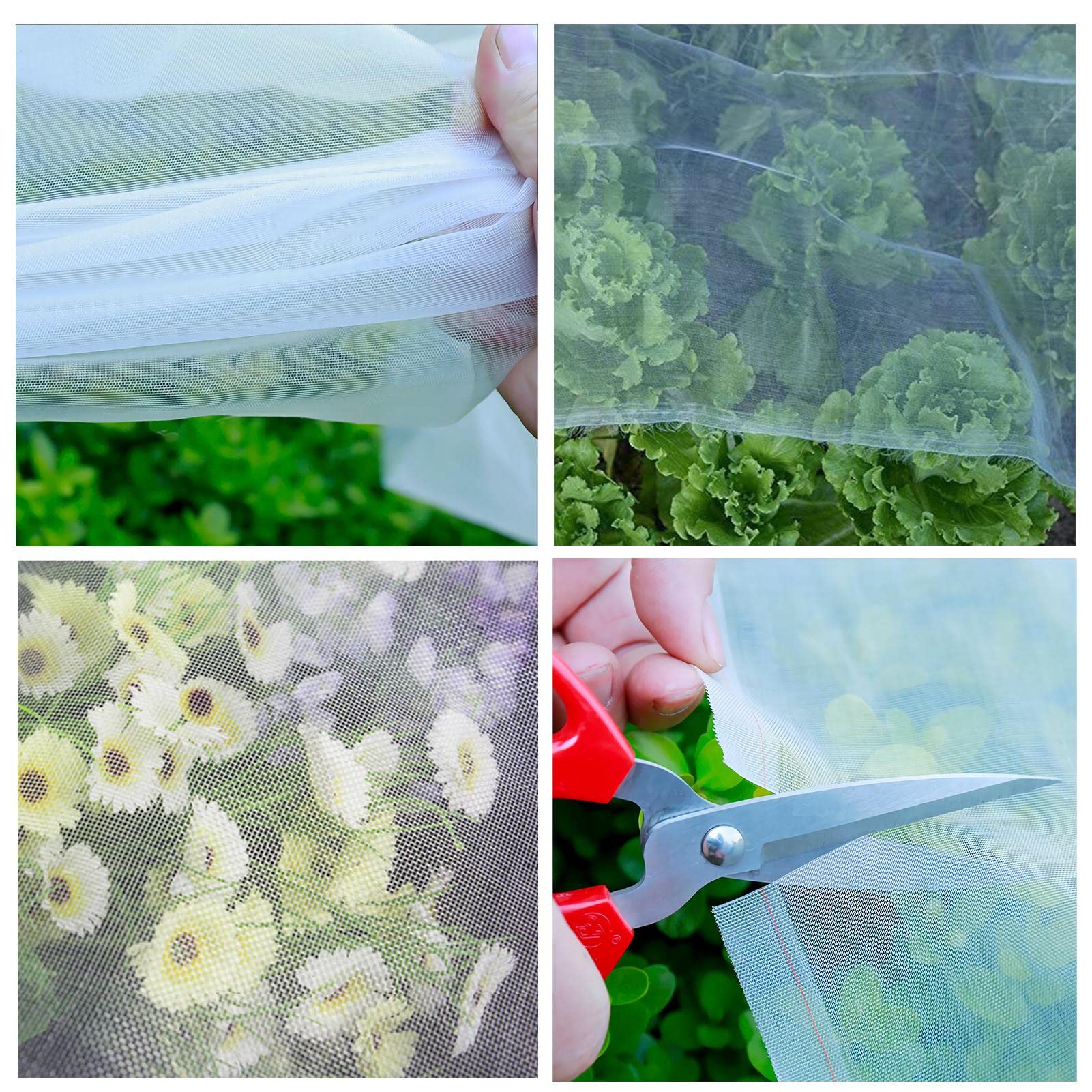 Red Anti Insectos,100-Mallas Túnel de Cultivo de Malla Fina para Protección de Plantas,Red Antipájaros para Flores, Frutas, Verduras,6x10m Red de Protección contra Insectos