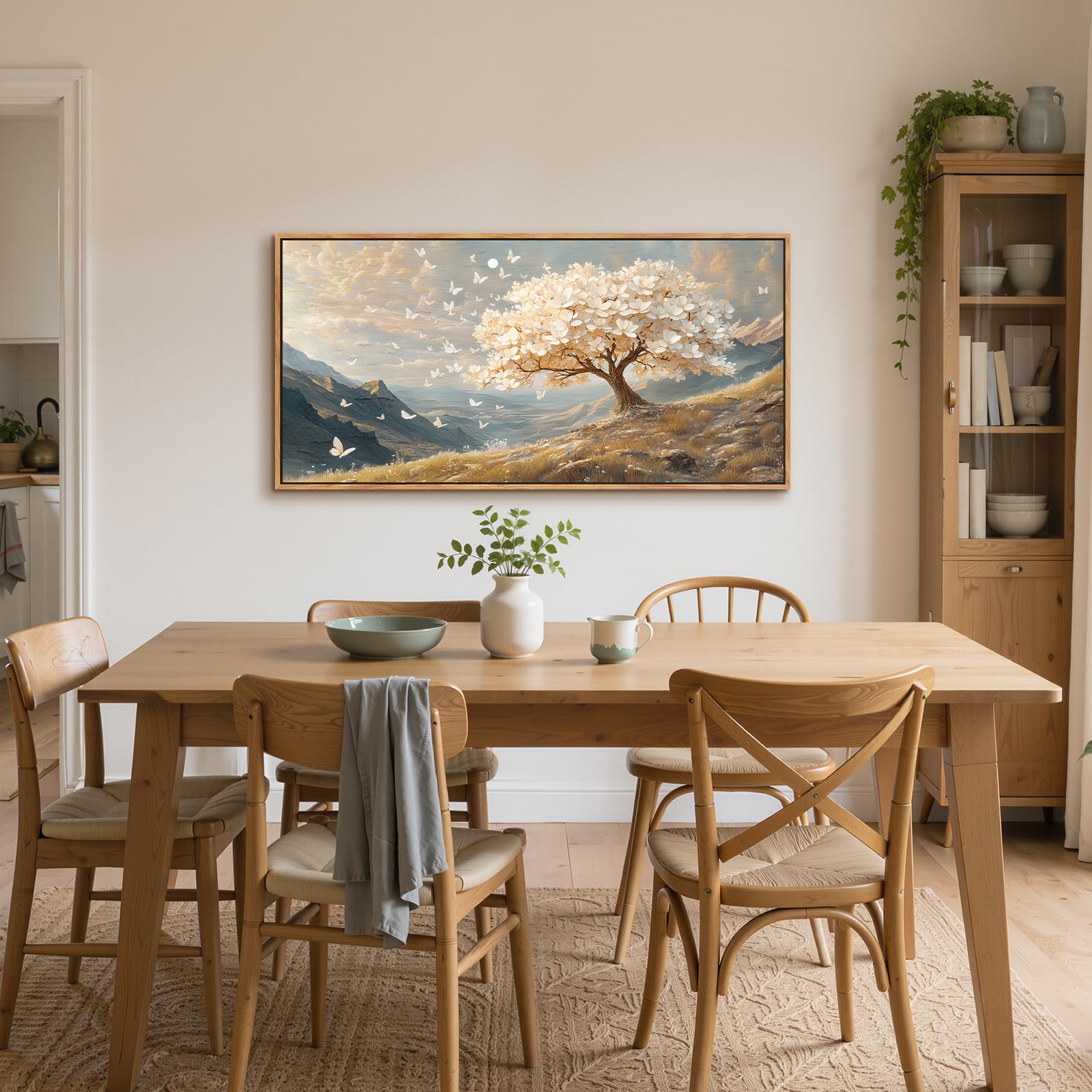 SERIMINO Bilder mit Rahmen Baum des Lebens Gemälde Wohnzimmer 50x100 cm