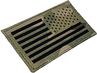 Vista 2 de Bandera estadounidense infrarroja IR – Parche táctico moral con respaldo de gancho rápido – 2 x 3.5 pulgadas (invertido)