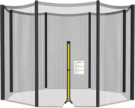 6/8 Straight Poles Round Frame Trampoline Net Net Only, 6/8/10/12/13/14Ft Replacement Safety Enclousure Net