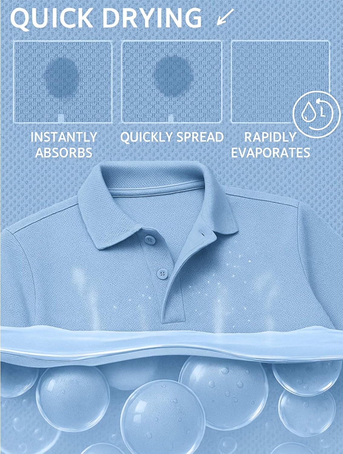 COOFANDY Mens Polo Shirts Short Sleeve Golf Shirt UPF50+ Moisture Wicking Quick Dry Collared Performance Polo Shirts for Men - Image 5