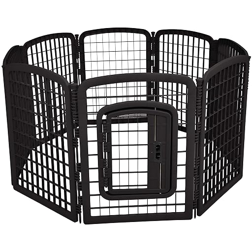 MockWares Basics Eight-Panel Plastic Pet Pen, Black