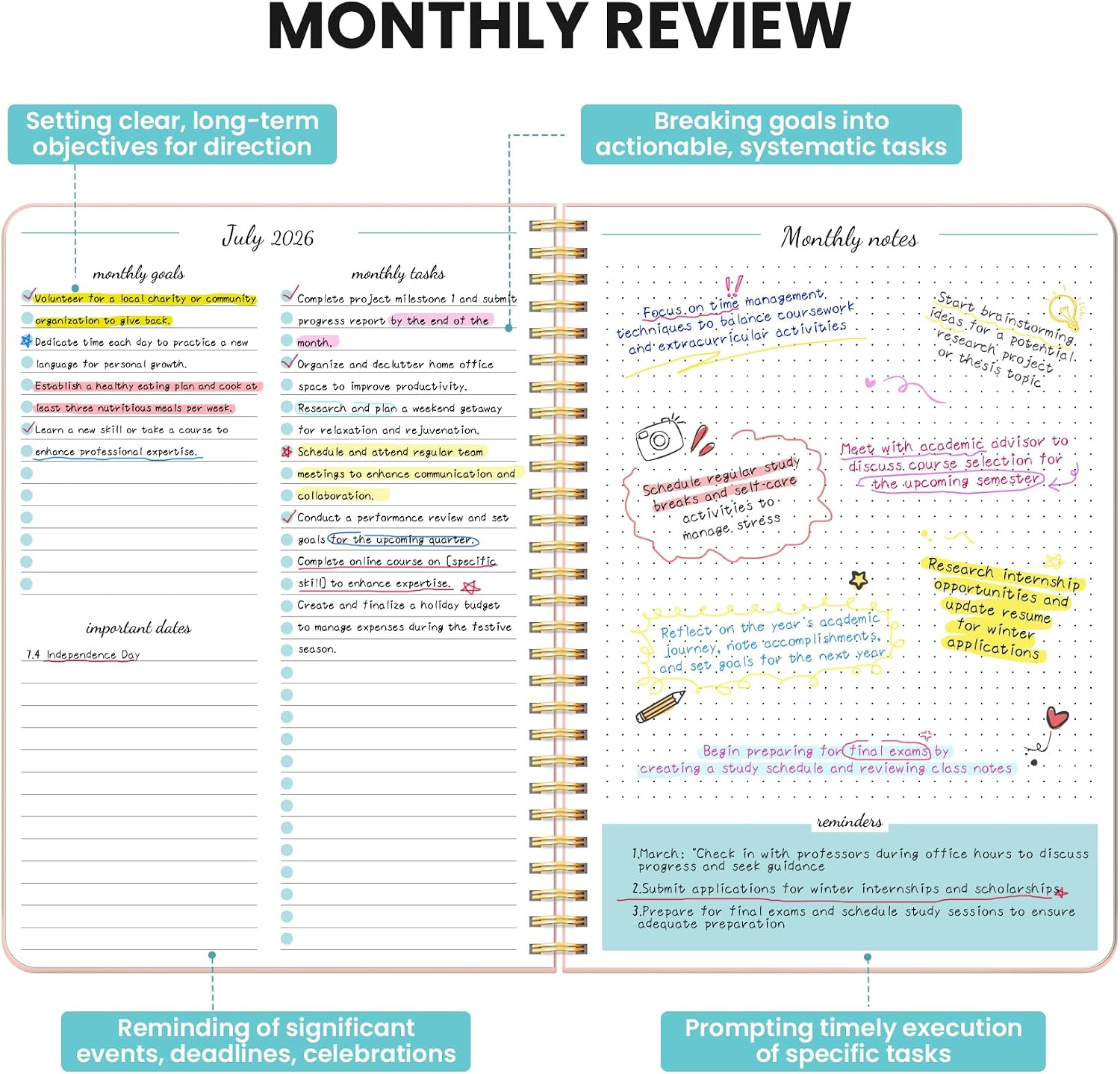 Monthly Planner 2026-2027, 18 Months Calendar, Jul 2026-Dec 2027 image 3