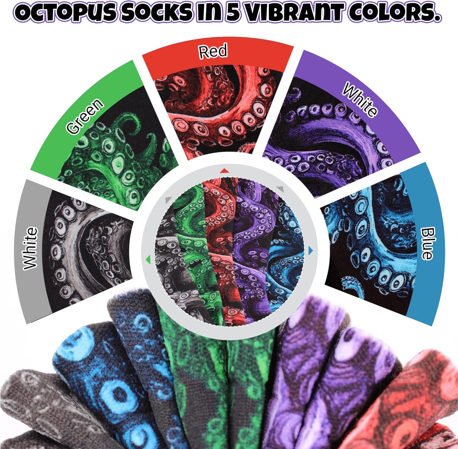 Octopus Socks for Men and Women - Funny Novelty Crew Socks Gift for Octopus Lovers - Image 4