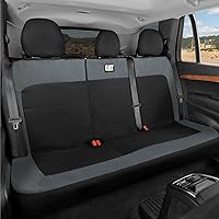 Vista 16 de CAT Flexfit™ Funda de asiento trasero negra para automóvil, SUV y camión - Material de lona duradero Fundas de asiento trasero de coche 60/40