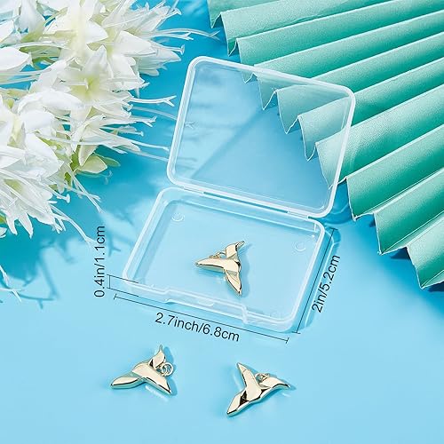 Miniatura 7 de Beebeecraft 6 unidades/caja de dijes de colibrí chapados en oro de 18 quilates de latón con forma de pájaro con anillo de salto para hacer joyas,