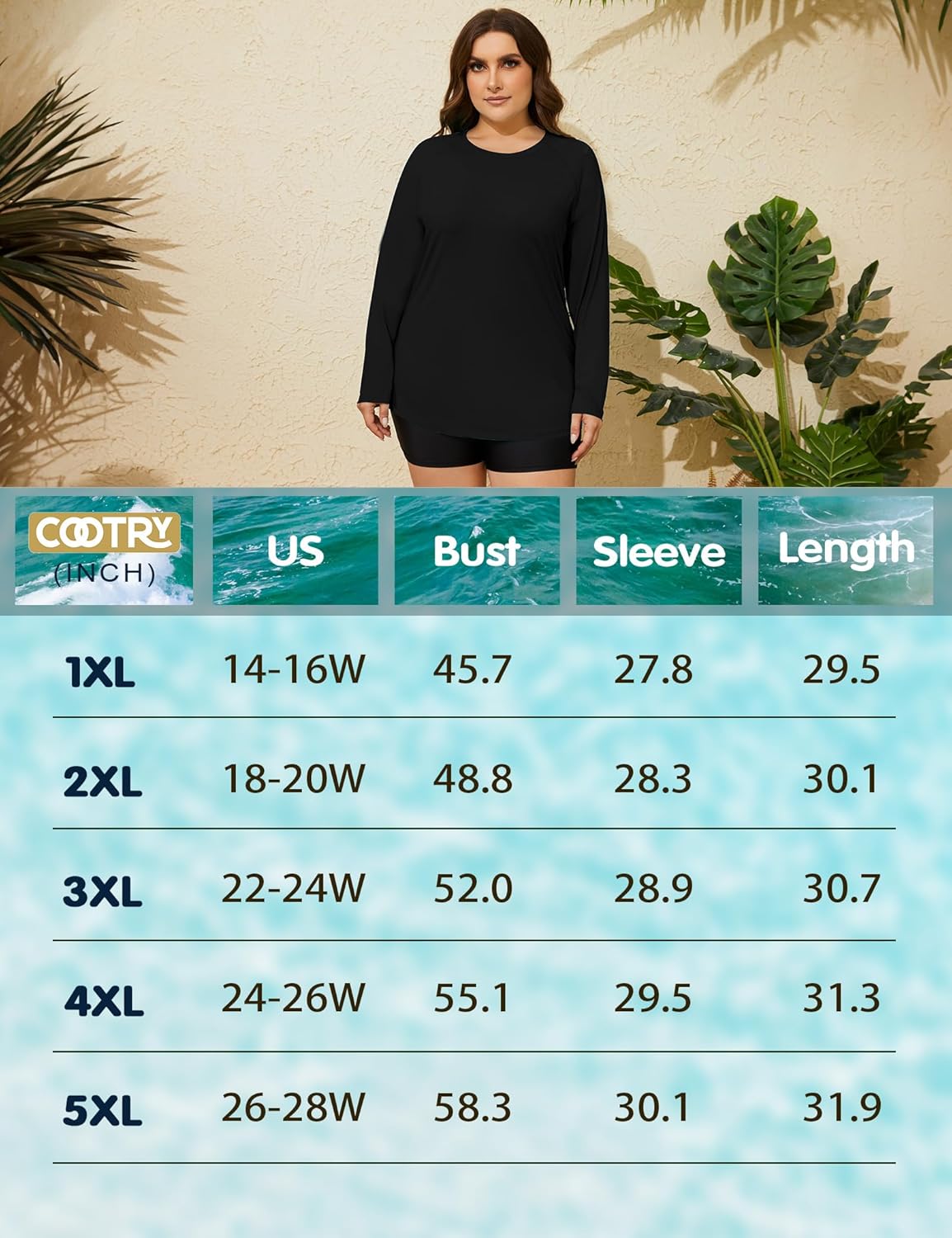 COOTRY Women's Plus Size Sun Shirts UPF 50+ UV Protection Long Sleeve Rash Guard Quick Dry Workout Hiking Fishing Swim Shirt - Image 5