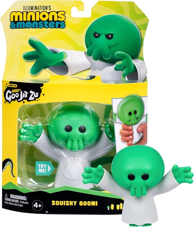 MINIONS Illumination Monster x GOO JIT Zu, biegsame Actionfigur Goomi, superelastische Füllung, dehnt Sich bis auf das Dreifache ihrer Größe aus – aus dem Film Monster