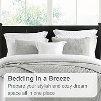 Vista 6 de Swift Home Ligero de gran tamaño, ultra suave, lavado con enzimas, textura arrugada, relleno de mezcla de algodón transpirable, juego de 2 piezas