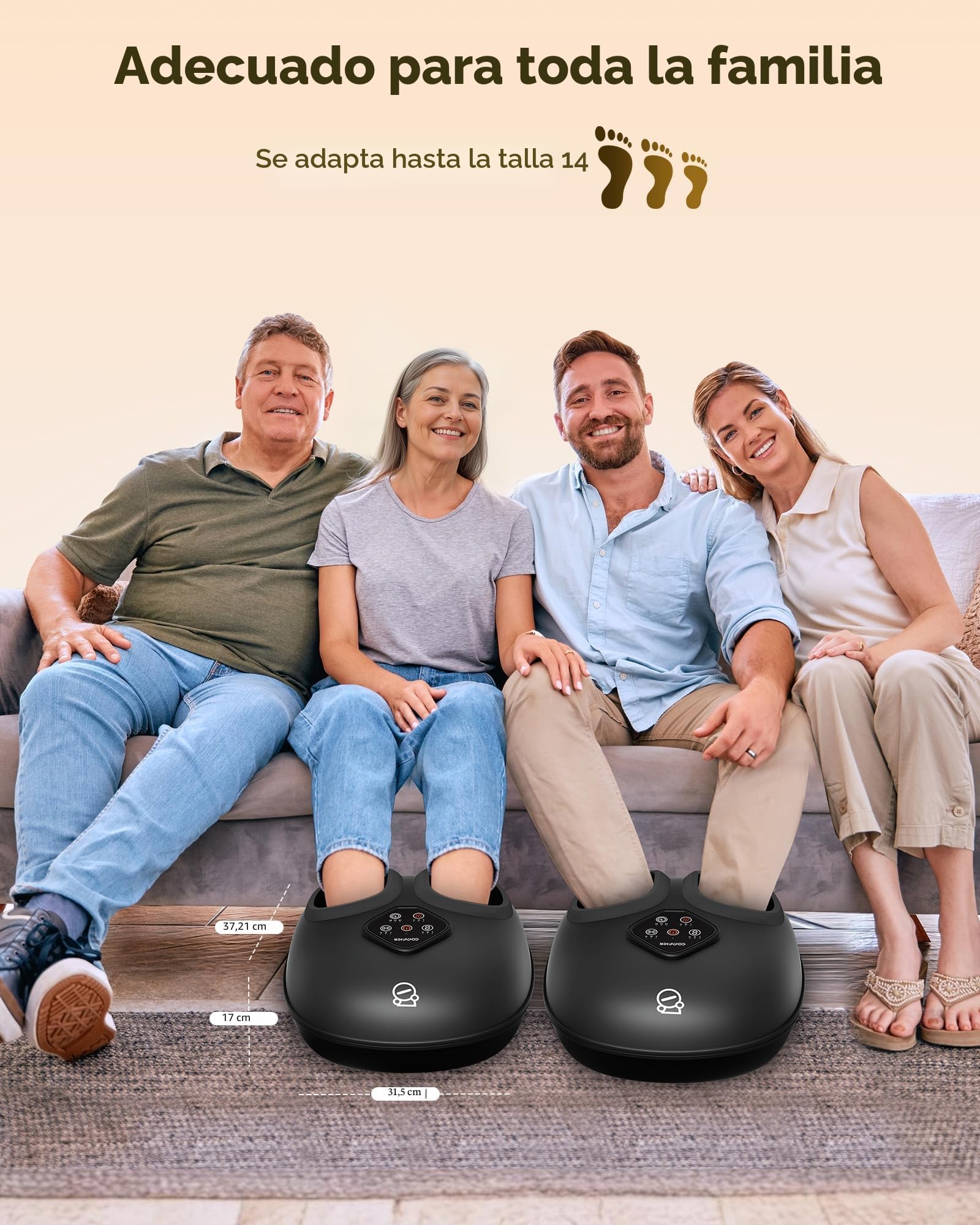 COMFIER Masajeador de Pies Shiatsu con Amasamiento, Rodadura y Compresión Regalos para Hombres Mujeres