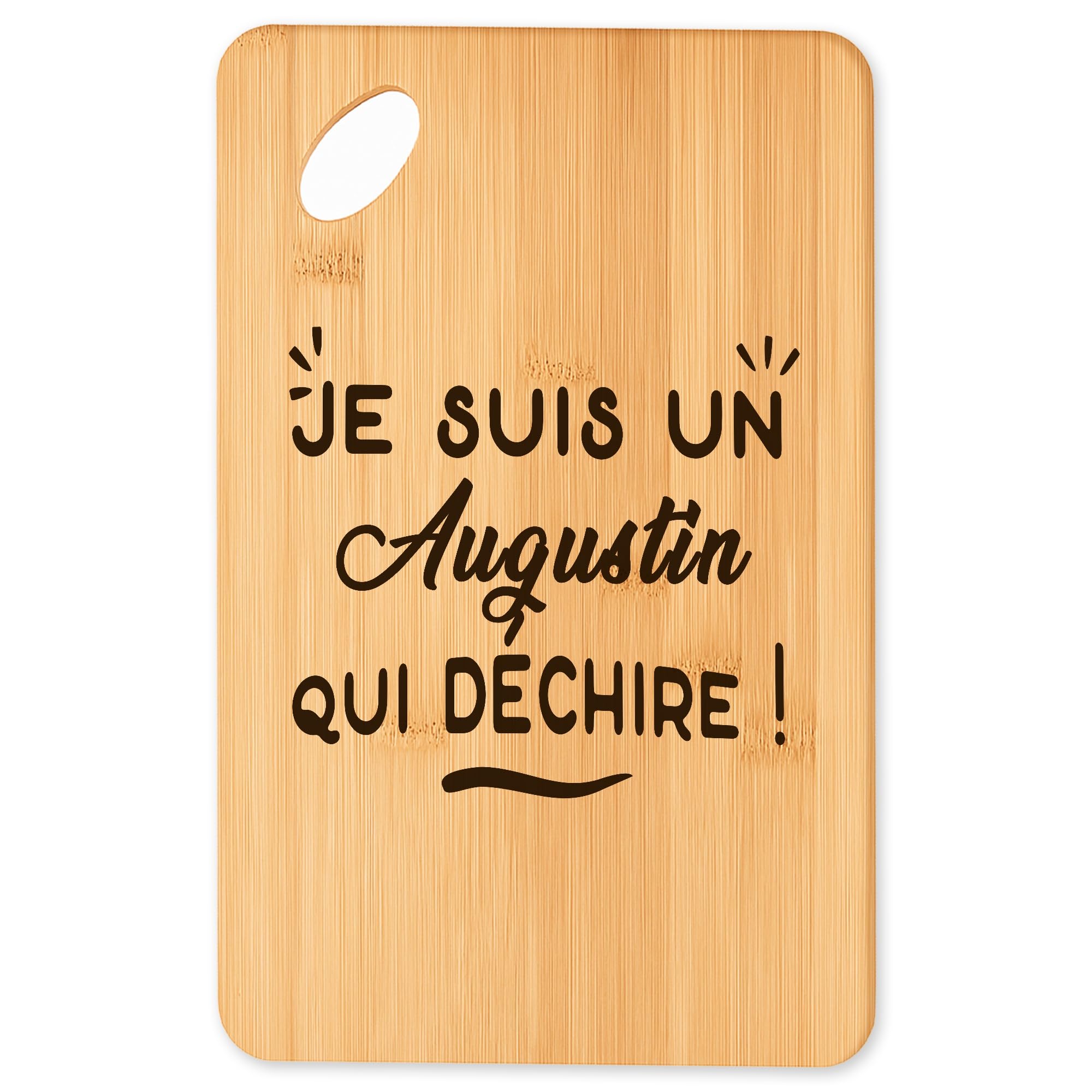 Planche à découper Augustin cadeau original cuisine plateau apéro bambou