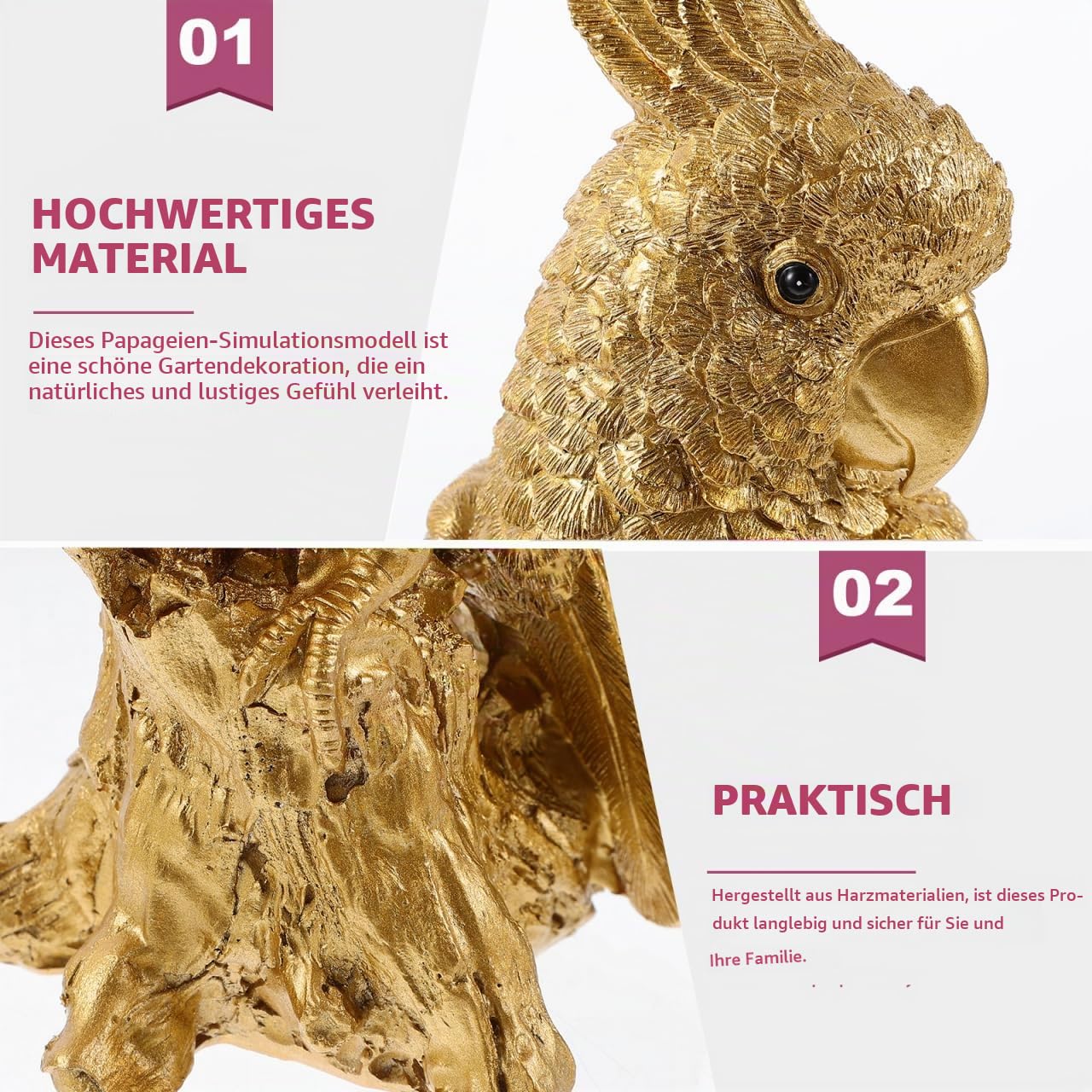 Amosfun Papagei Deko Figur Aus Kunstharz 25X25X25Cm Kreative Wohnzimmer Und Weinschrank Dekoration Parrot Ornament Für Tisch Und Tv Schrank
