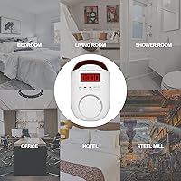 Vista 4 de KOABBIT Detector de Monóxido de Carbono - Alarma de Monitoreo de Niveles de CO con Encaje, Alarma de Sonido y Luz Digital