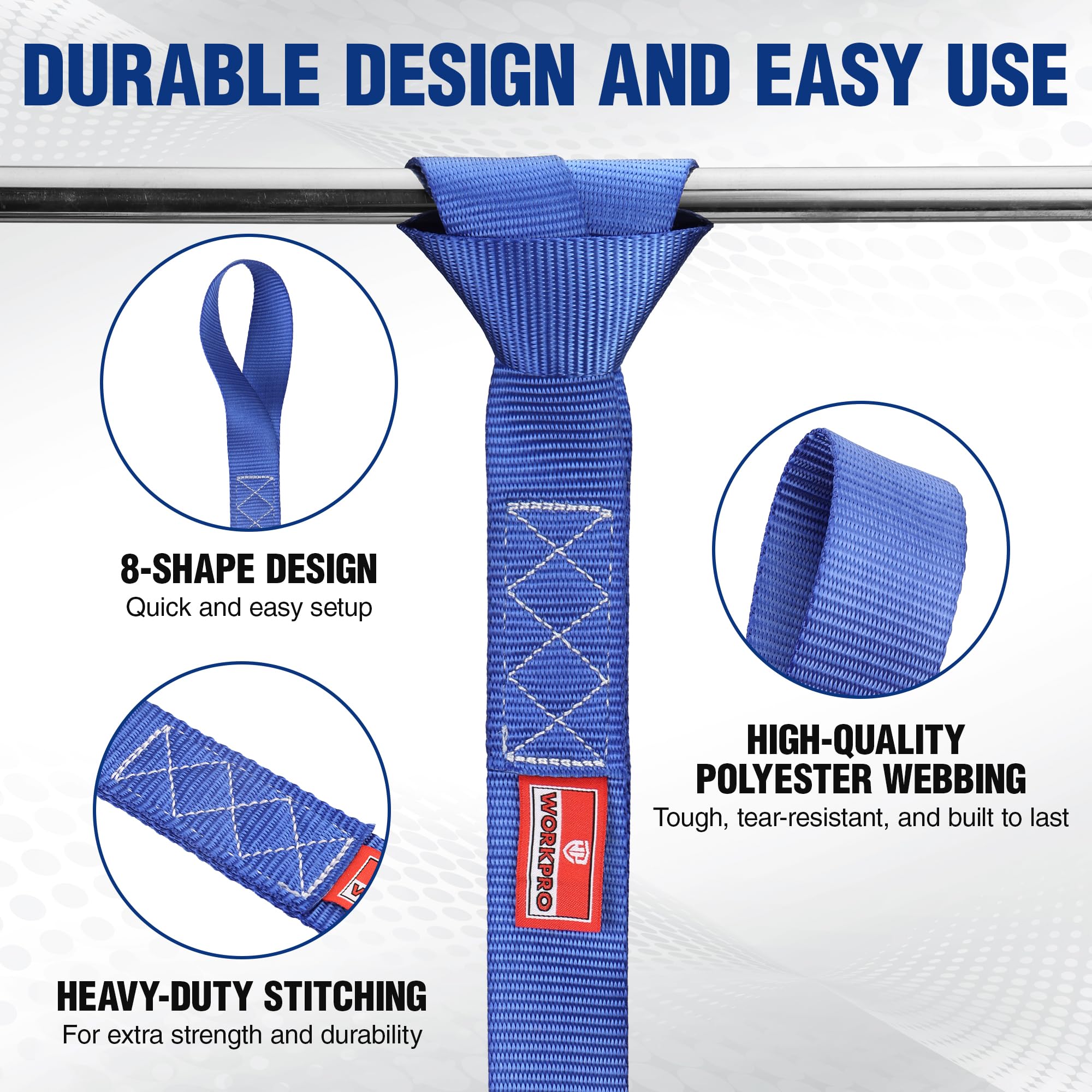 WORKPRO Soft Loop Tie Down Straps (6-Pack), 1.6