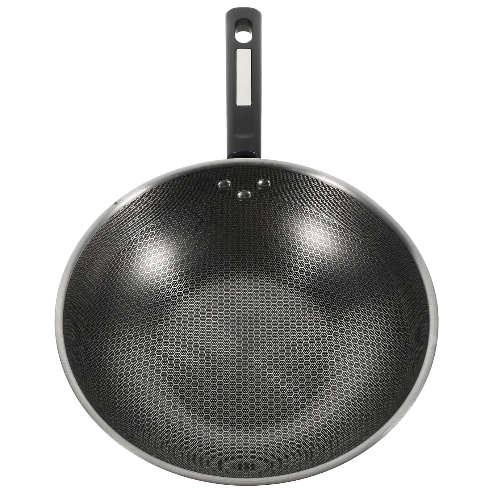 balacoo Padella Antiaderente in Acciaio Inox con Fondo Nido d Ape Manico Antiscivolo Compatta per Uova e Bistecche Adatta per Piani Cottura Induzione per Uso Domestico