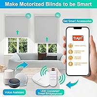 Vista 5 de Allesin Persianas enrollables motorizadas con control remoto para ventanas, persiana enrollable inteligente opaca a pilas, persianas inteligentes
