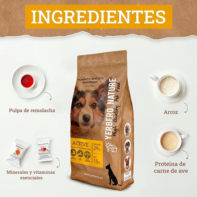 Foto 2 de 6 de Yerbero Nature Active Pienso para Perros Grandes y Pequeños