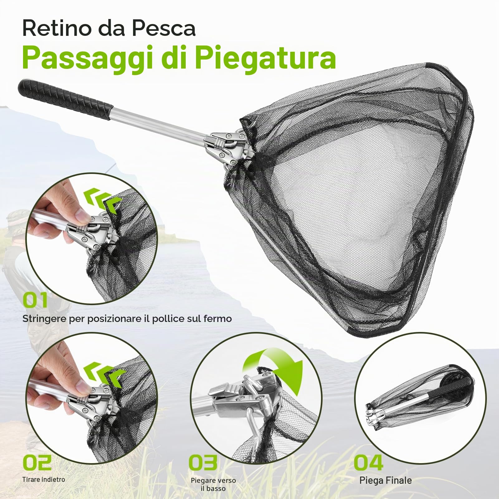 Lomffy Canna da Pesca e Mulinello Combo Set, 1.8M Kit di Esche da Pesca e Borsa con Rete Set Combinato Canna da Pesca Telescopica e Mulinello con Linea Borsa da Trasporto per Acqua Dolce Acqua Salata