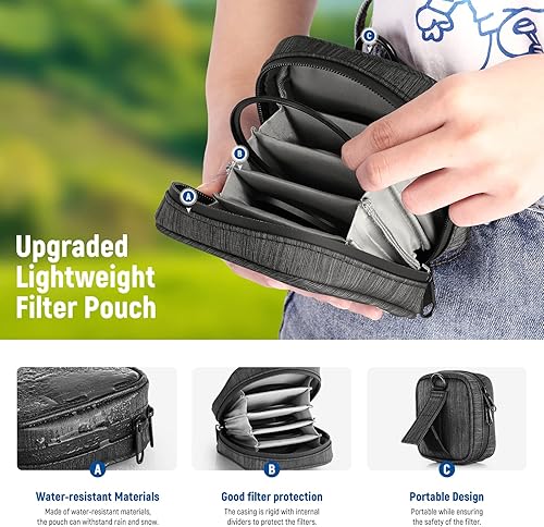 Miniatura 9 de NEEWER Kit de filtro de lente magnética 4 en 1 de 2.441in, incluye densidad neutra ND1000+MCUV+CPL+anillo adaptador con revestimiento de 42 capas,