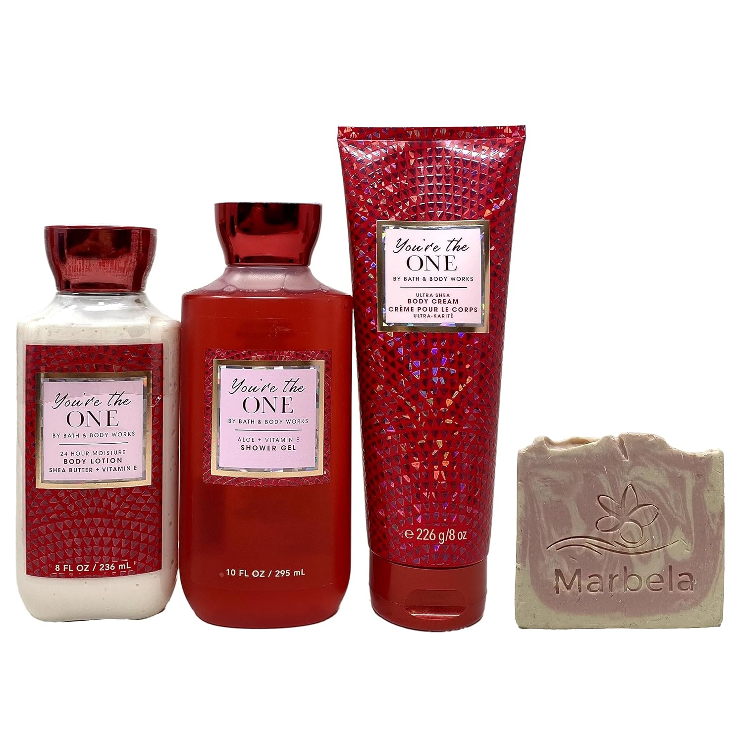 Bath & Body Works You're The One 3 Piece Gift Set Shower Gel, Body Cream and Body Lotion with a Himalayan Salts Springs Sample Soap