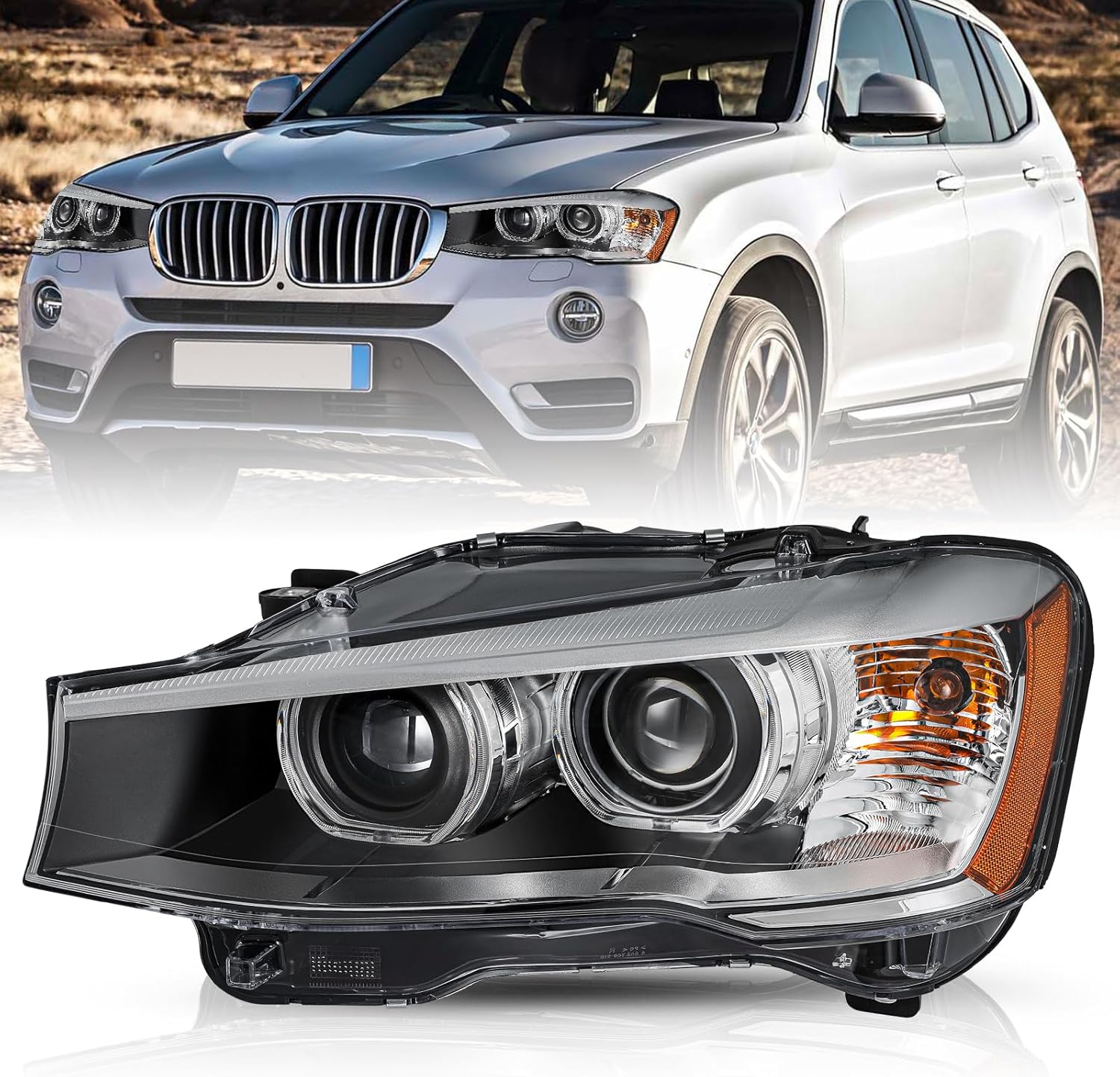 TUSDAR Headlight Assembly Compatible with 2015-2018 BMW X3/X4 HID Xenon Left Driver Side