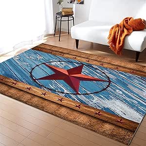 Amazon.com: HONGXIU Retro Star Area Rug,3x4ft, Rustic Star Wooden Board ...