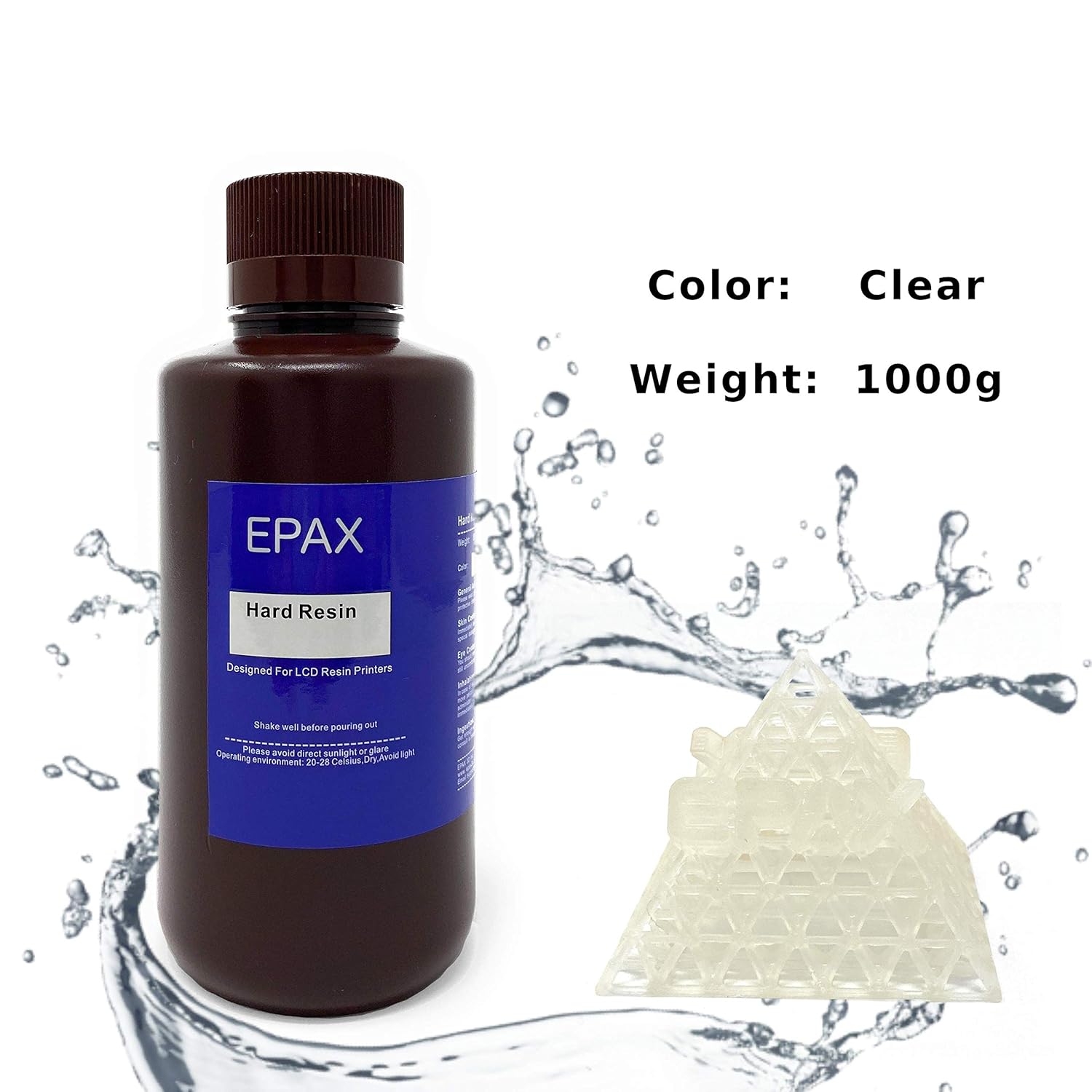EPAX 3D Printer Hard Resin for LCD 3D Printers, 1KG Clear