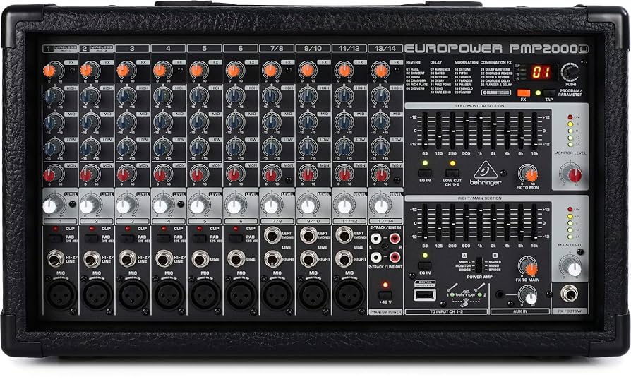 BEHRINGER EUROPOWER PMP2000 パワードミキサー Amazon.com: Behringer PMP2000D 14-Channel 2000W Powered Mixer