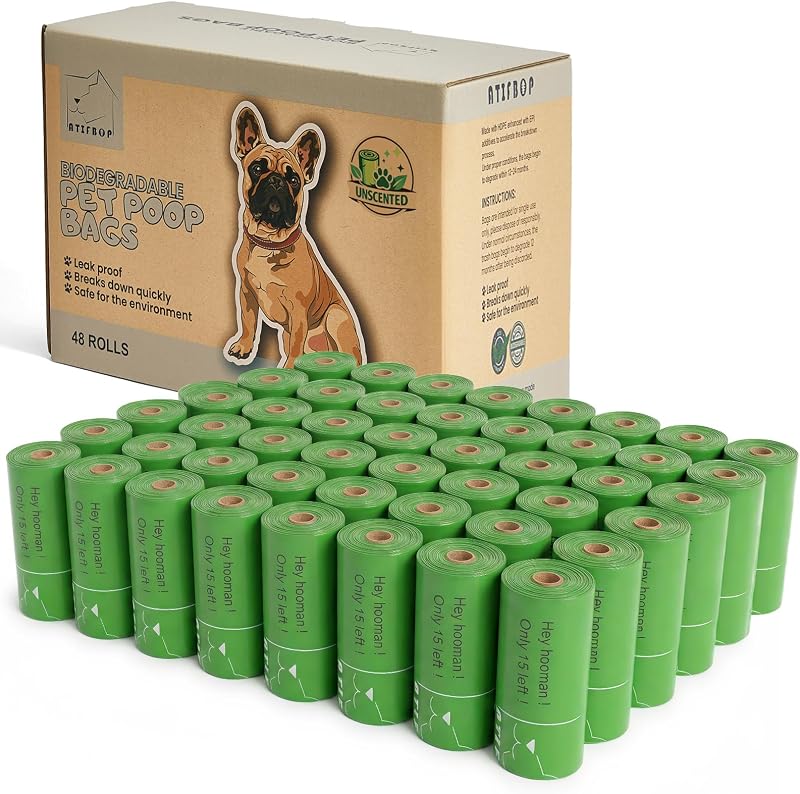 Sacos biodegradáveis para fezes de cães ATIFBOP, sem perfume, 720 unidades