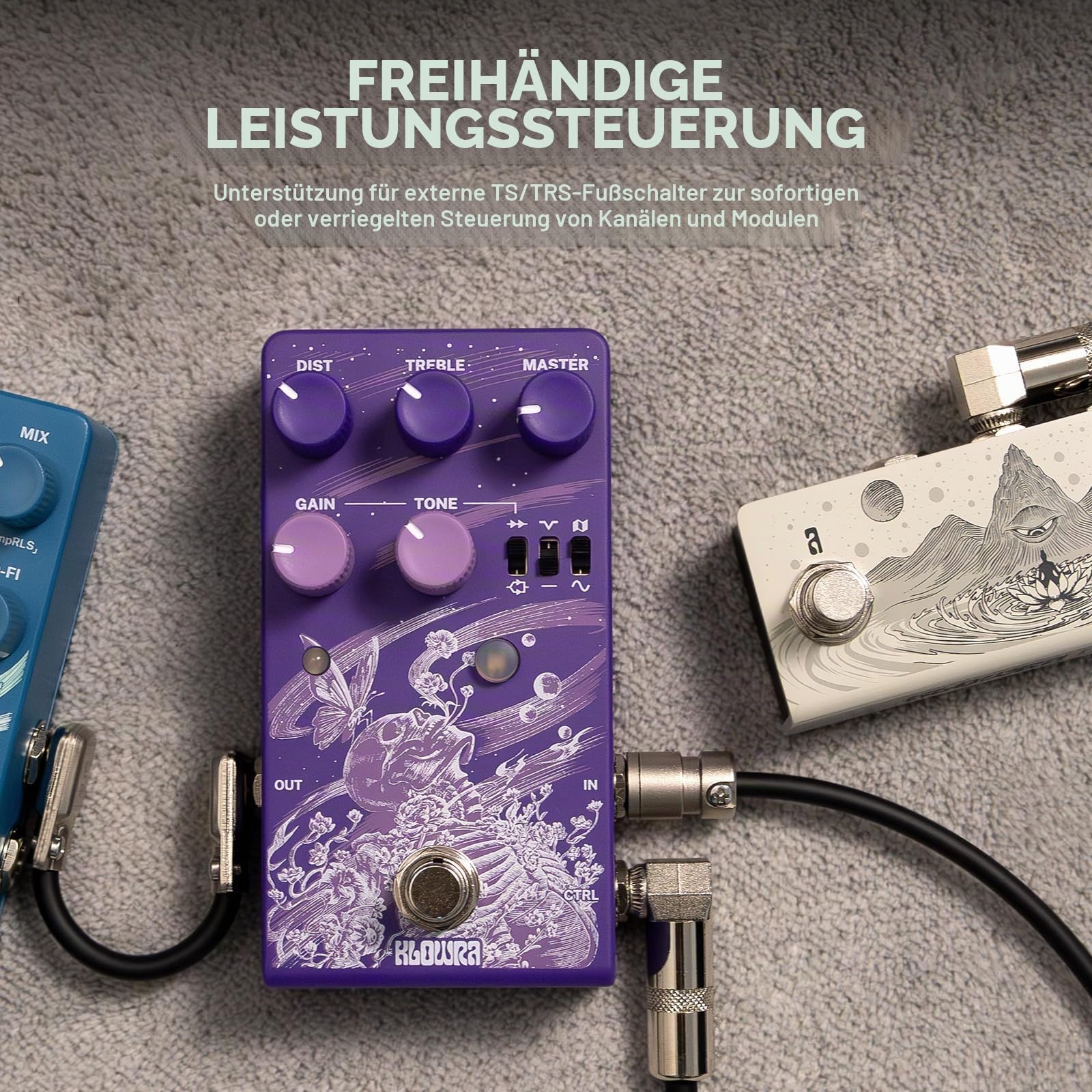 Gnash Dual-Channel Analog Distortion Pedal | Seriell/Parallel High-Gain Drive mit Wavefolder & Mid-Cut | Vollanaloges Through-Hole-Design für Profi-Pedalboards | Serie/Parallel High - Gain Drive Channels mit True Bypass - für Bass & E-Gitarre, für Metal,