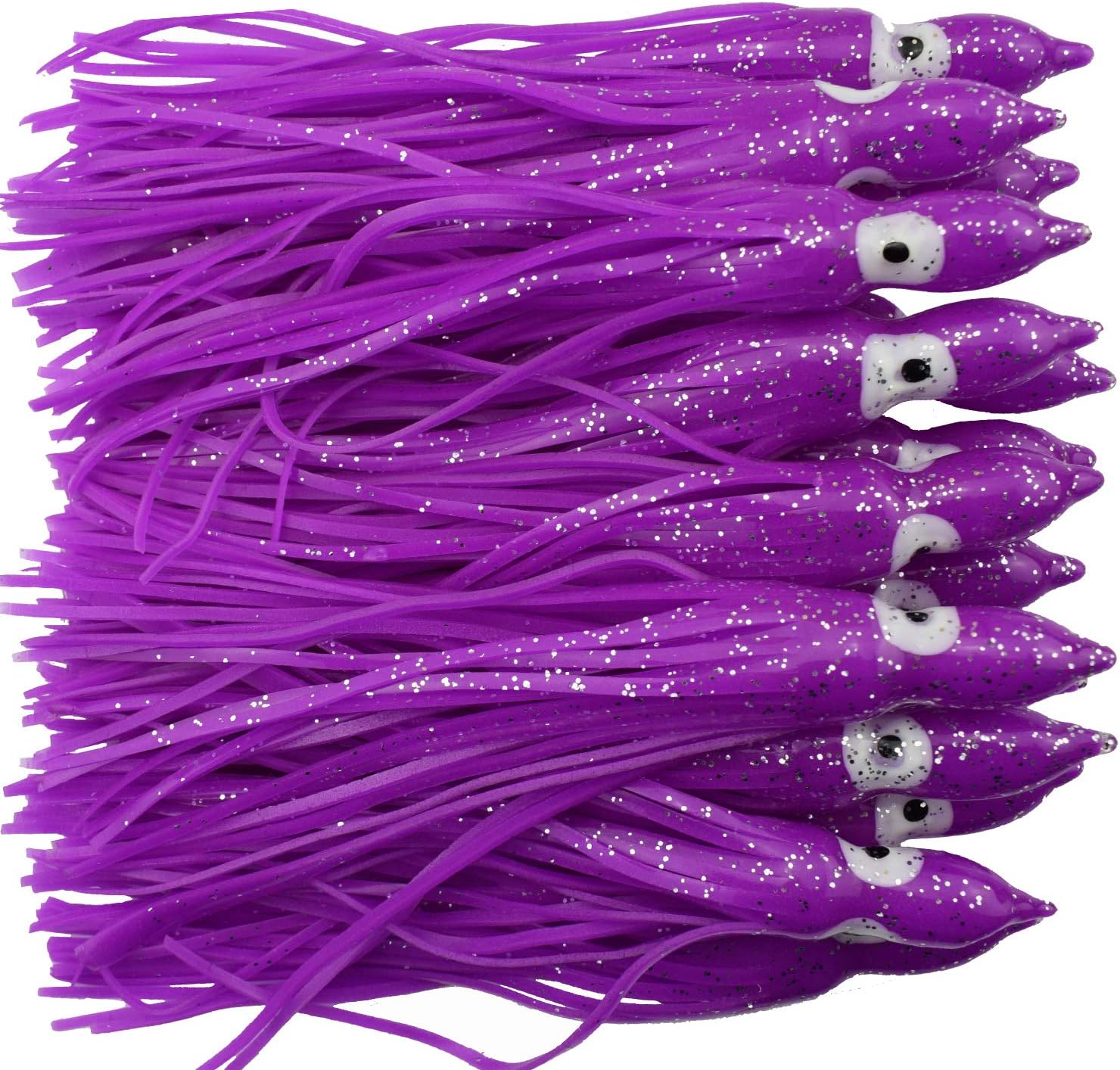 15cm Octopus Fishing Lures Squid Skirt Bait Soft Trolling Fishing Lure Saltwater 6in Purple