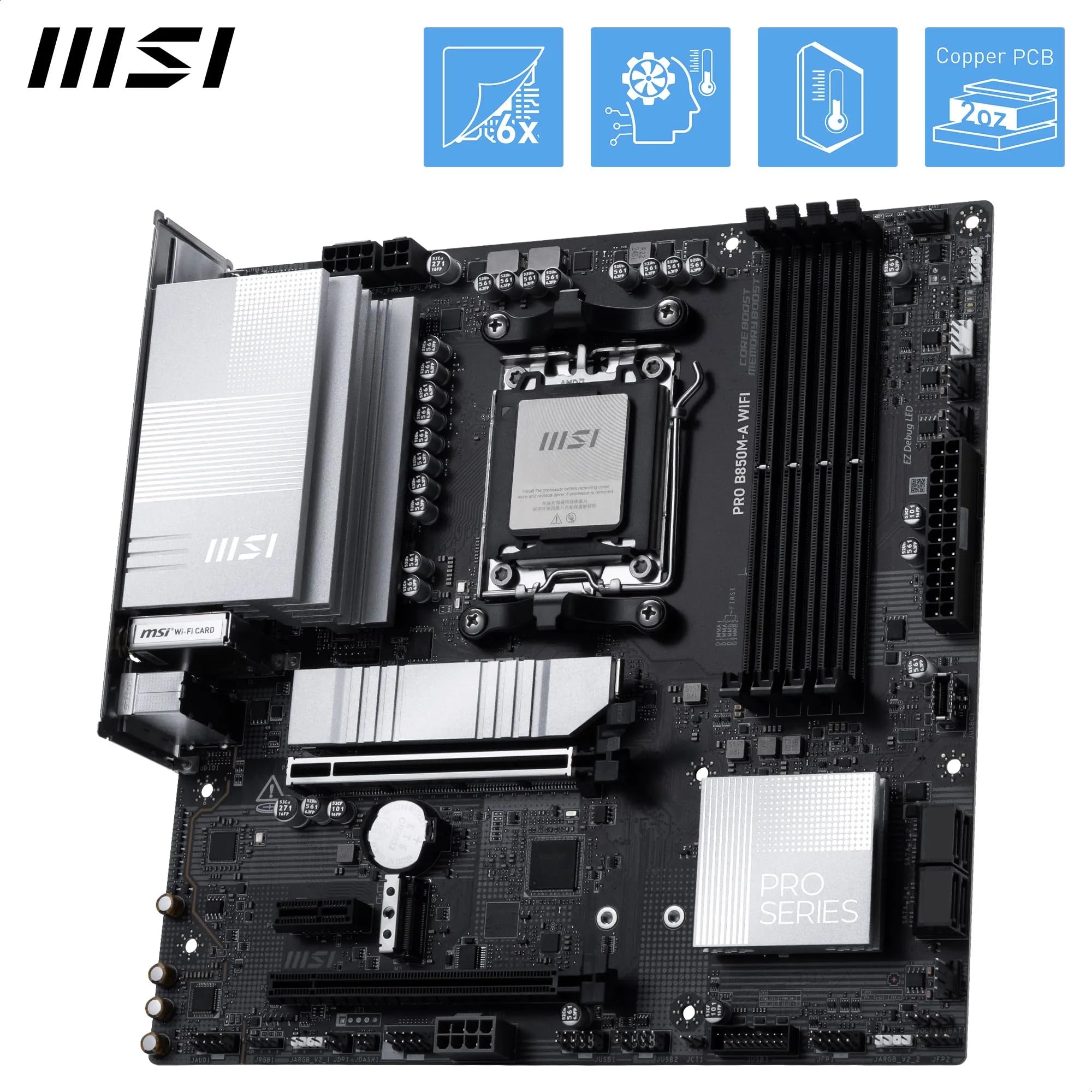 Amazon.com: MSI PRO B850M-A WiFi Motherboard, mATX - Supports AMD