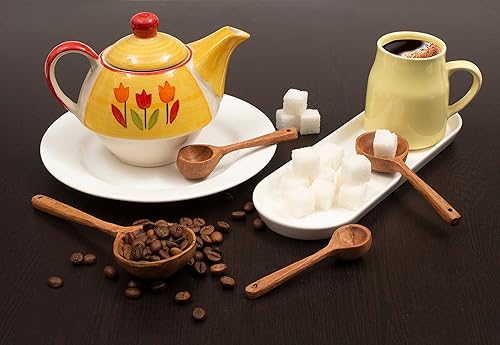 Miniatura 4 de Juego de 4 cucharas medidoras de madera, cucharas medidoras de té, café, para cocina, hornear, utensilios de cocina, herramientas