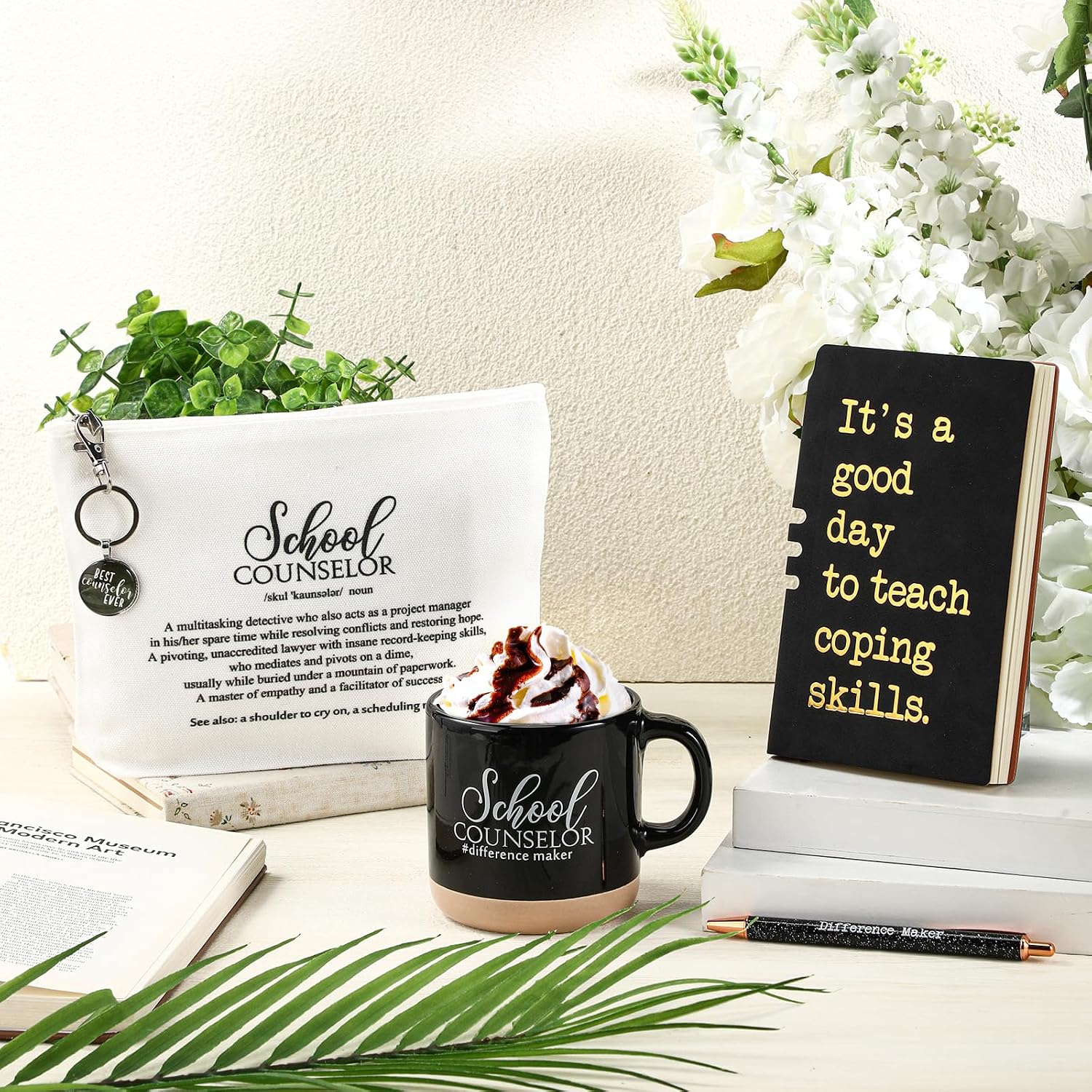 SiliFine 5 Pcs School Counselor Gifts Sets for Women Men, Classic, Black image 4