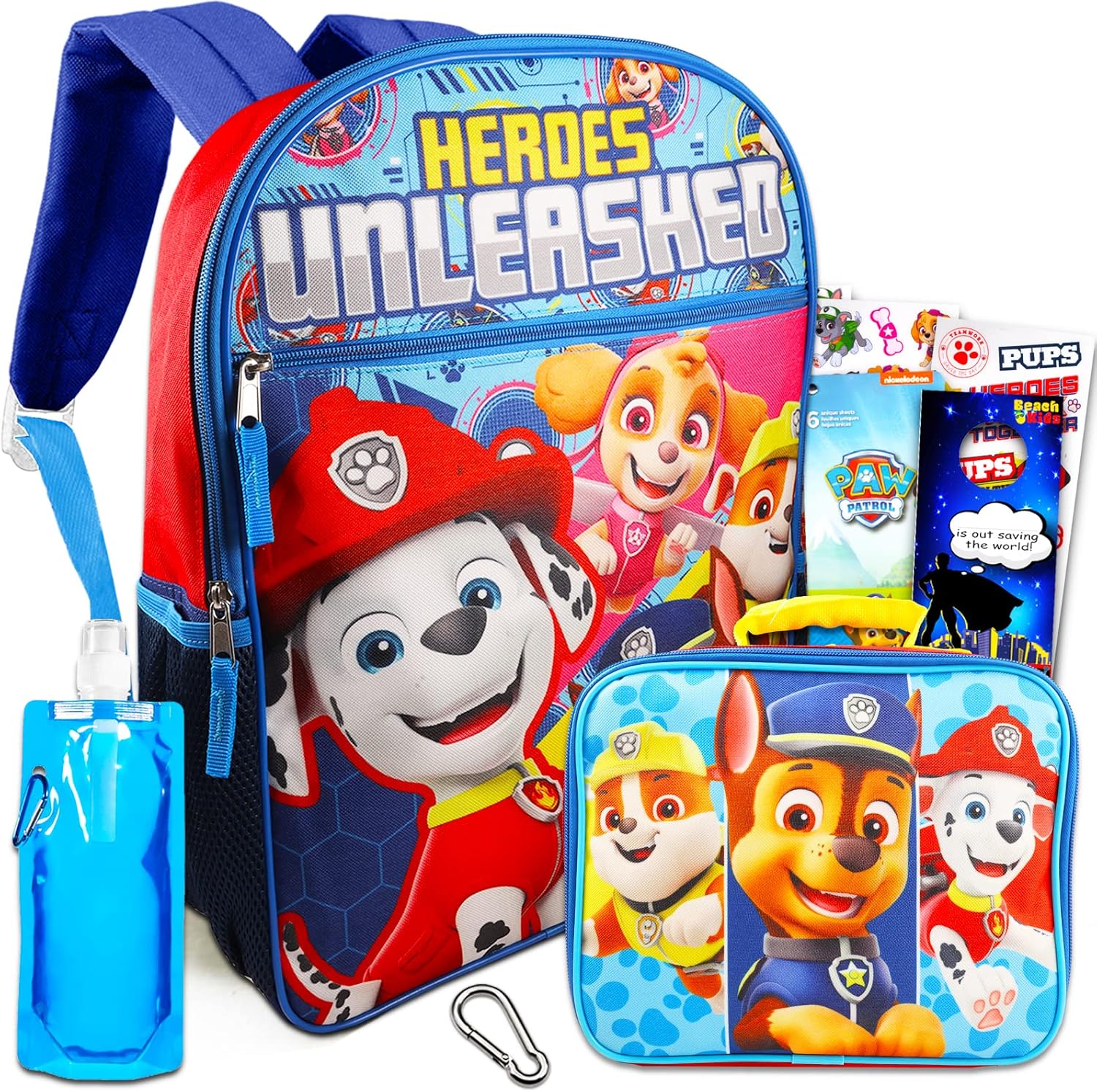 Paw Patrol Backpack and Lunch Bag for Kids 6 Pc Bundle