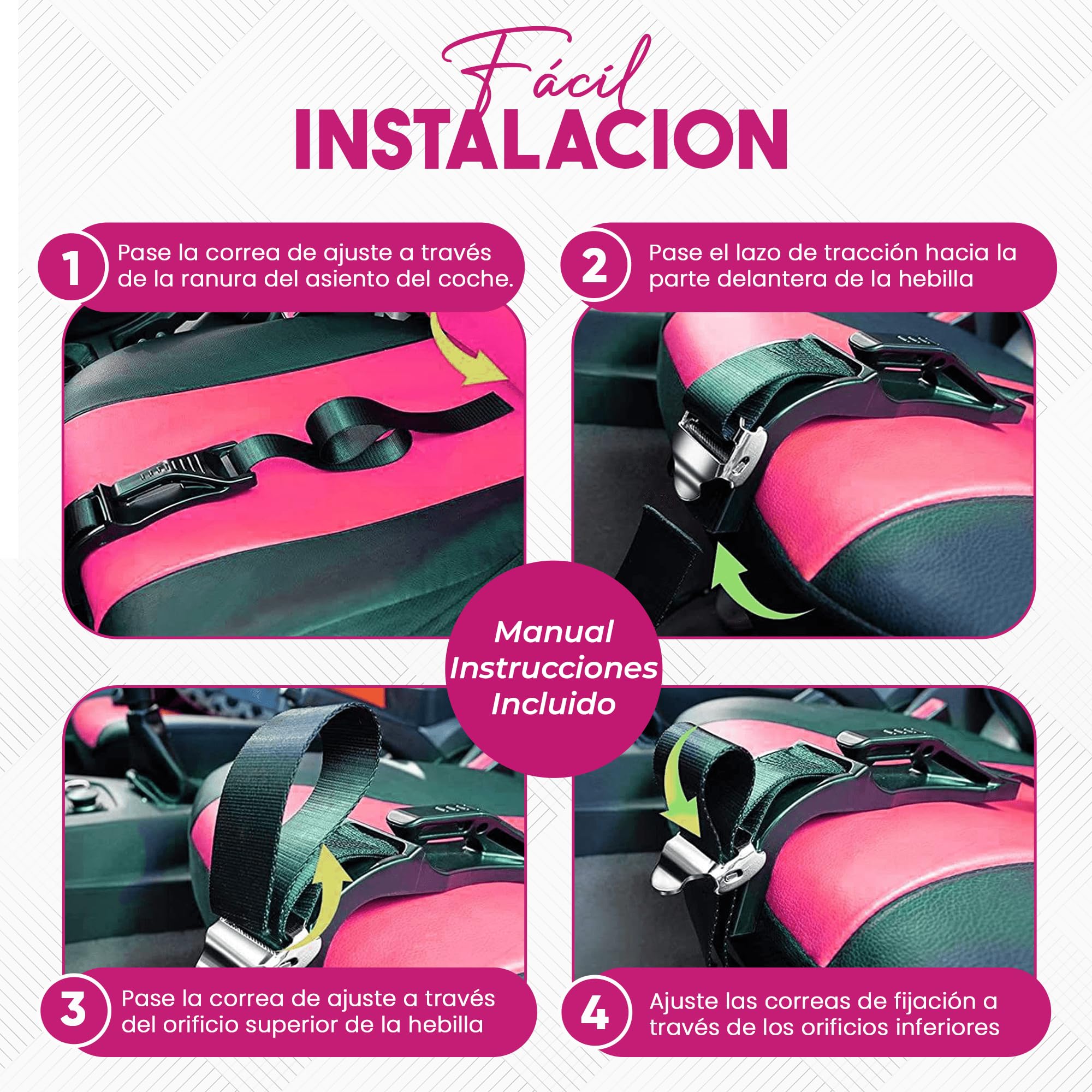 Cinturón de seguridad para embarazadas Adaptador de seguridad para embarazadas Protege al bebé y reduce riesgos Cinturón ajustable y ergonómico, fácil de instalar y compatible con todos