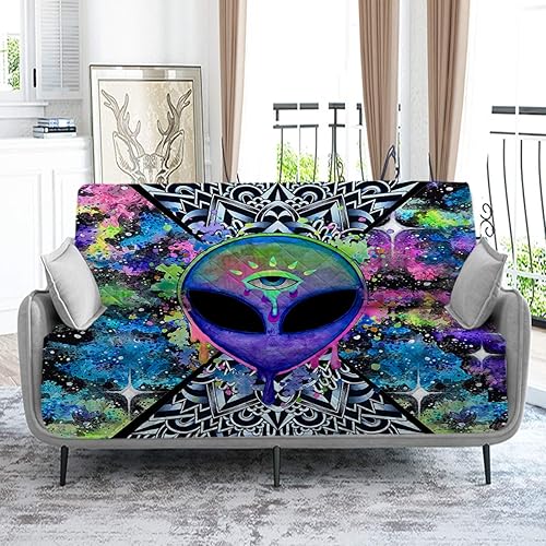 Sleepwish Brizbazaar - Funda acolchada para silla de sofá  Fundas ajustables con diseño estampado Trippy Alien por Brizbazaar  Protectores de sofá