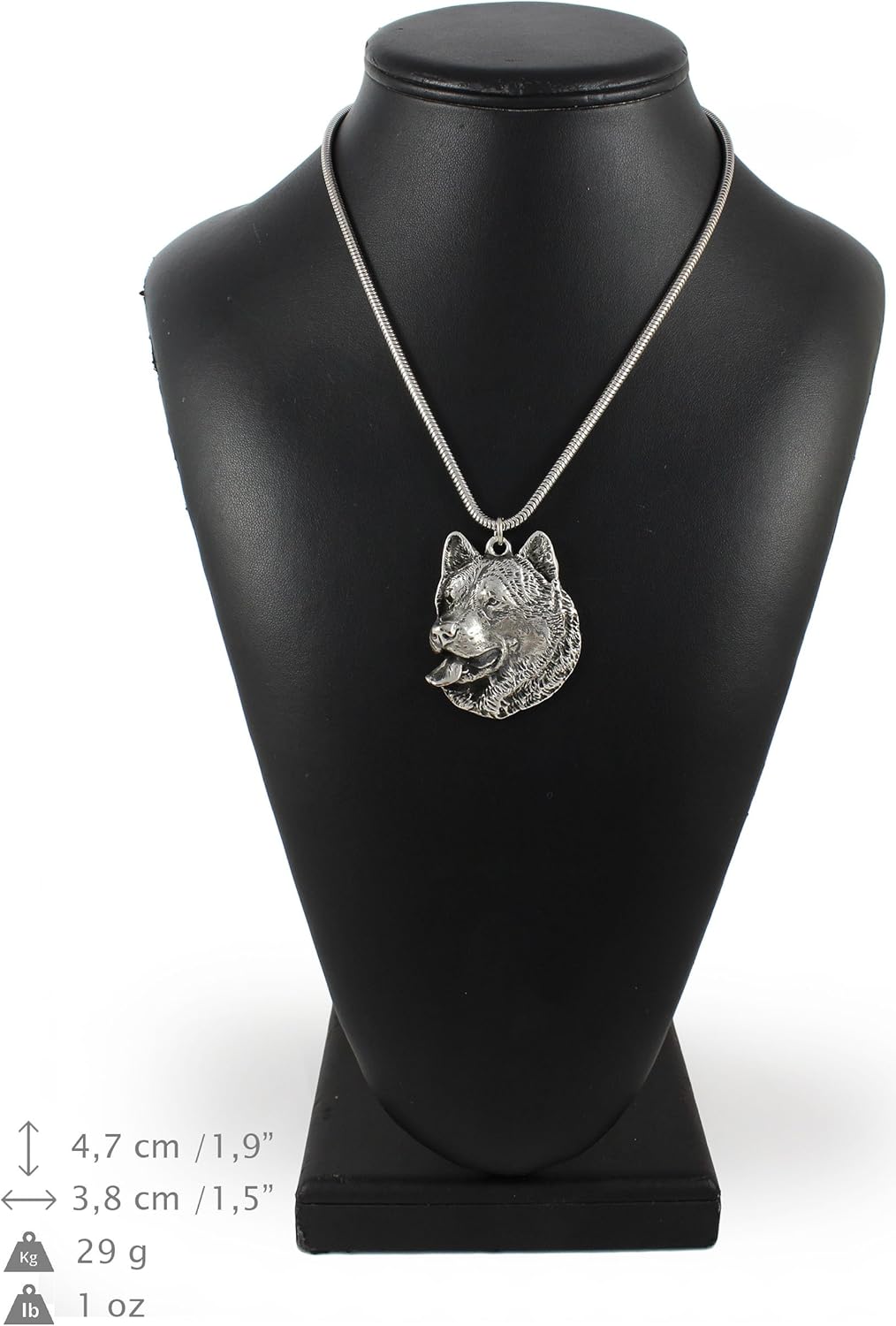 Art-Dog Collection Dog Pendant on Silver Thread - Handmade Dog Necklace with ZnAl Base and Silver Coating – Silver Dog Necklaces for Men and Women – Dog Breeds Jewelry – Alaskan Malamute