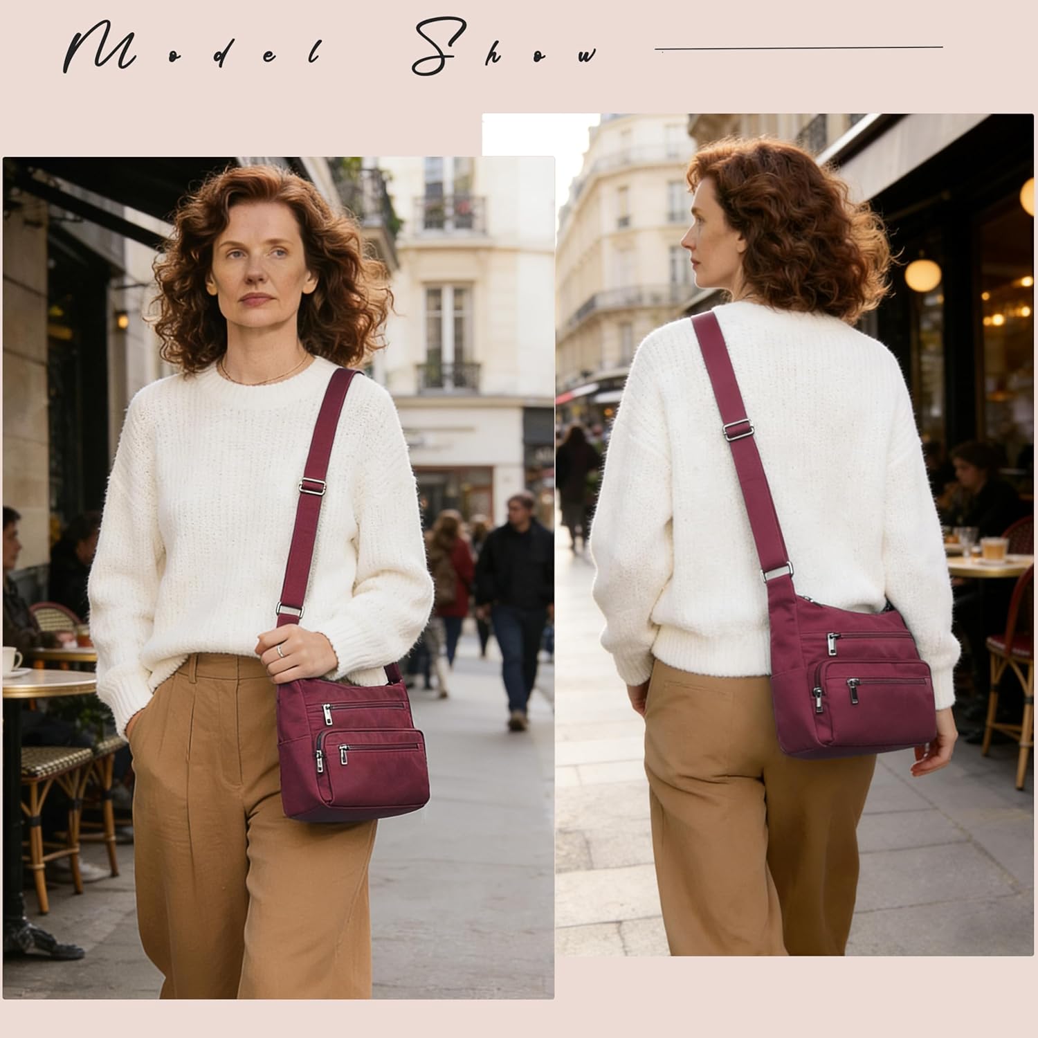 VOLGANIK ROCK RFID Purses for Women Fabric Nylon Multi Pocket Crossbody Bag Ladies Travel Handbag - Image 2