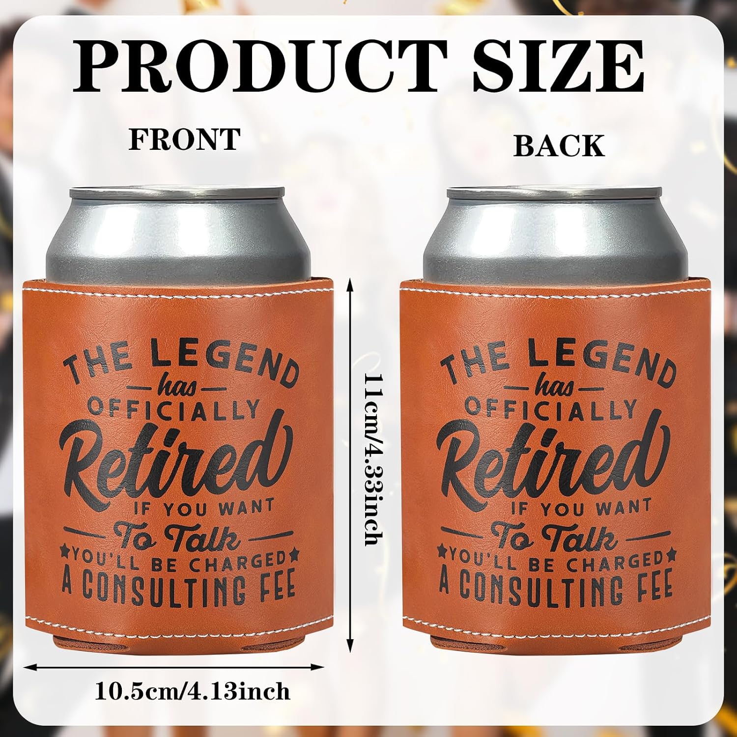 Retirement Gifts for Men 2025-2 PCS The Legend Has Retired Leather Can Cooler Sleeves Holder Father's Day Gifts for Men, Him, Dad, Husband, Coworkers Best Retirement Gift Idea Party Favor
