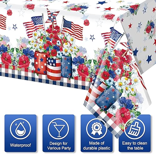 Miniatura 3 de Paquete de 3 manteles de Pascua, decoración de fiesta, mantel de plástico con huevos de Pascua, decoración de mesa, mantel rectangular desechable de