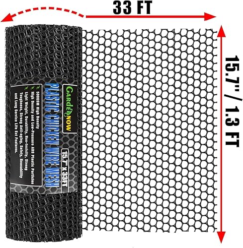 Miniatura 2 de Malla de alambre de plástico ABS de 15.7 pulgadas x 33 pies, valla de aves de corral, alambre de esgrima hexagonal para jardinería, red de barrera