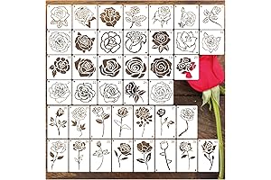 40-Piece Rose Stencils Painting Set