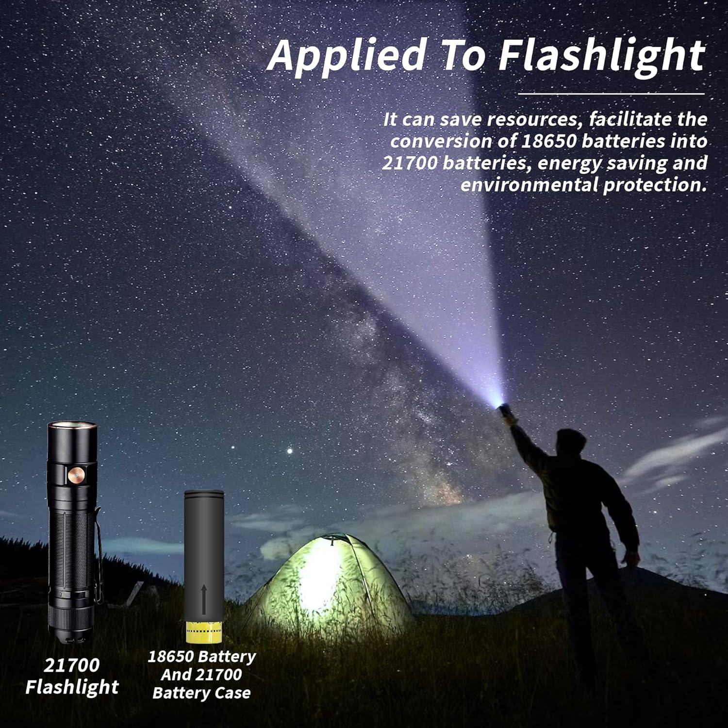 18650 to 21700 Battery Adapter, Converter Adapter for 21700 Flashlight Cases with Metal Contacts 18650 Sleeve Batteries Protective 21700 Battery Adaptor Holder Accessories (10 Battery Converters)